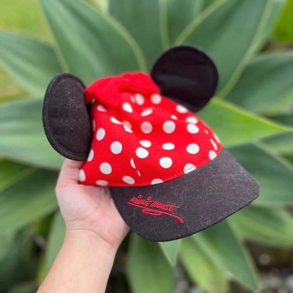 Disney Accessories - Disney Minnie Mouse Red, White & Black Polka Dot Cap